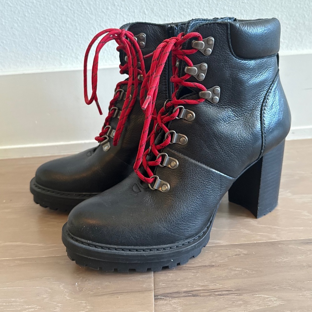 Black Leather Booties